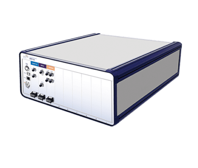 Le CoRx-Tester est composé d’un châssis MTP1000 préconfiguré, d’un LaserBlade à deux canaux, d’un PolBlade (controleur de polarisation) et d’un VOABlade (atténuateur optique variable) avec un compteur intégré. Il suffit simplement de connecter les deux sorties optiques à votre ICR, de connecter votre ICR à l'oscilloscope puis de laisser le logiciel CoRx-Tester faire les tests.