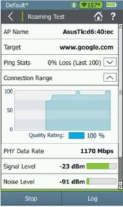 Capture Ecran Test Roaming Aircheck Netally