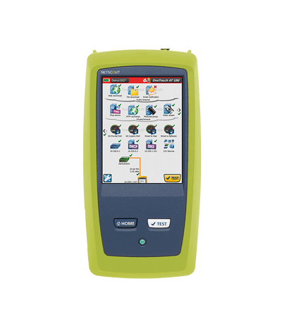 Le OneTouch AT est un outil de dépannage avancé, tout-en-un pour les réseaux filaires (cuivre/optique) et Wi-Fi 802.11 a/b/g/n/ac. Le OneTouch™ AT déroule une séquence de tests permettant de : - Vérifier les schémas de câblage, - S’assurer de la connectivité (adresse IP, Vlan, Priorité), - Vérifier le PoE (Test TruePower), - Inventorier les équipements réseaux. - Mesurer la qualité VoIP (MOS).