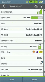 Informations Wifi Client Aircheck G2
