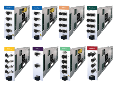 Modules laser accordable, laser DFB, atténuateur optique variable, photomètre, conversion opto électrique contrôleur de polarisation, soure large bande, commutation