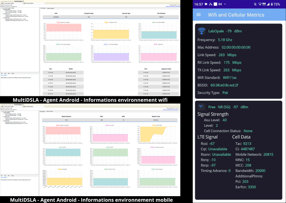 OSS pour Opale Smartphone Superviser est l’agent qui pilote votre Android (Version 8 / Oreo et plus) pour placer automatiquement les appels mobiles et pour récupérer les informations Wireless du mobile sous test (Wifi et Mobile).